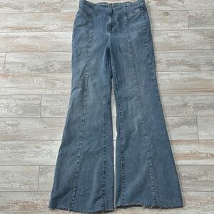 Free People Blue Flare & Wide Leg Jeans